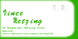 vince metzing business card